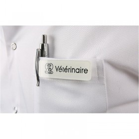 Badge magnétique de vétérinaire - Blanc