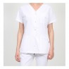Blouse femme blanche ouverture centrale à pressions