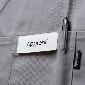 Badge magnétique d’apprenti - Blanc