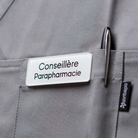 Badge magnétique de conseillère parapharmacie - Blanc