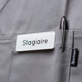 Badge magnétique de stagiaire - Blanc