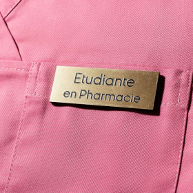 Badge étudiante / étudiant en pharmacie aimanté - Or